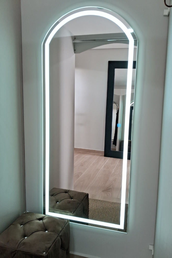 espelho led botao touch corpo inteiro provador luz fria sorocaba