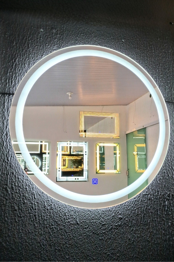 espelho led botao touch redondo 65 cm luz fria sorocaba