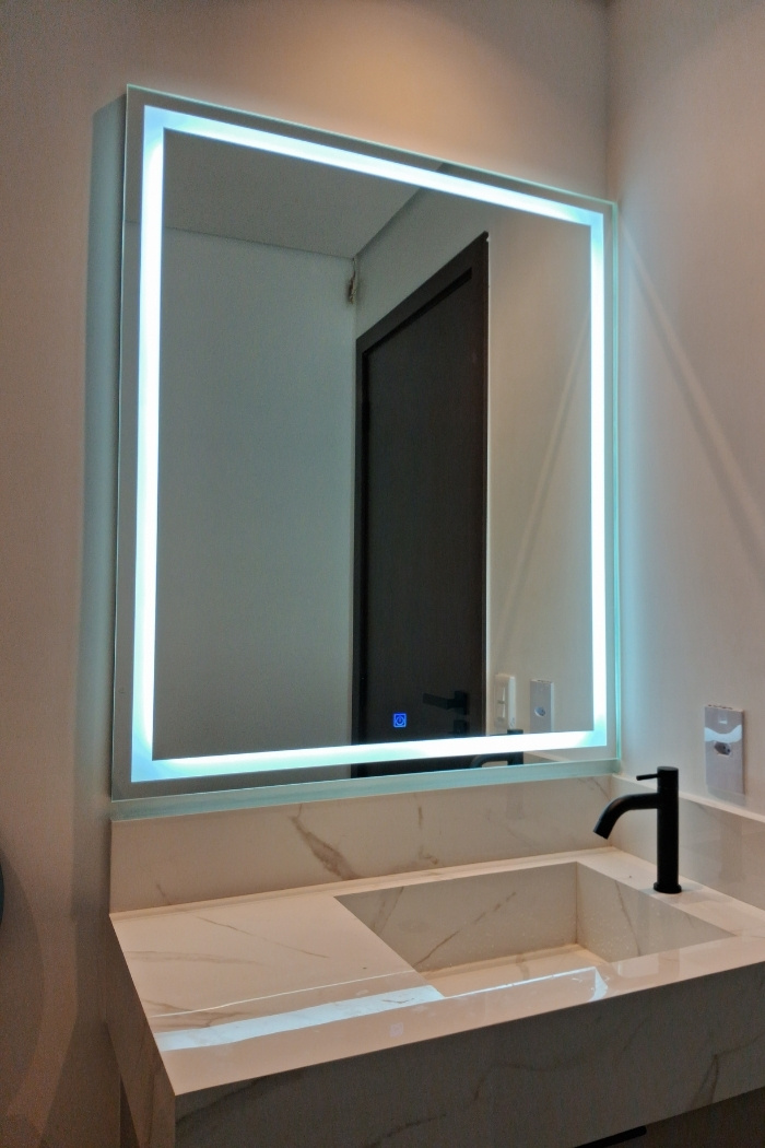 espelho led retangular banheiro moderno luz branca fria sorocaba