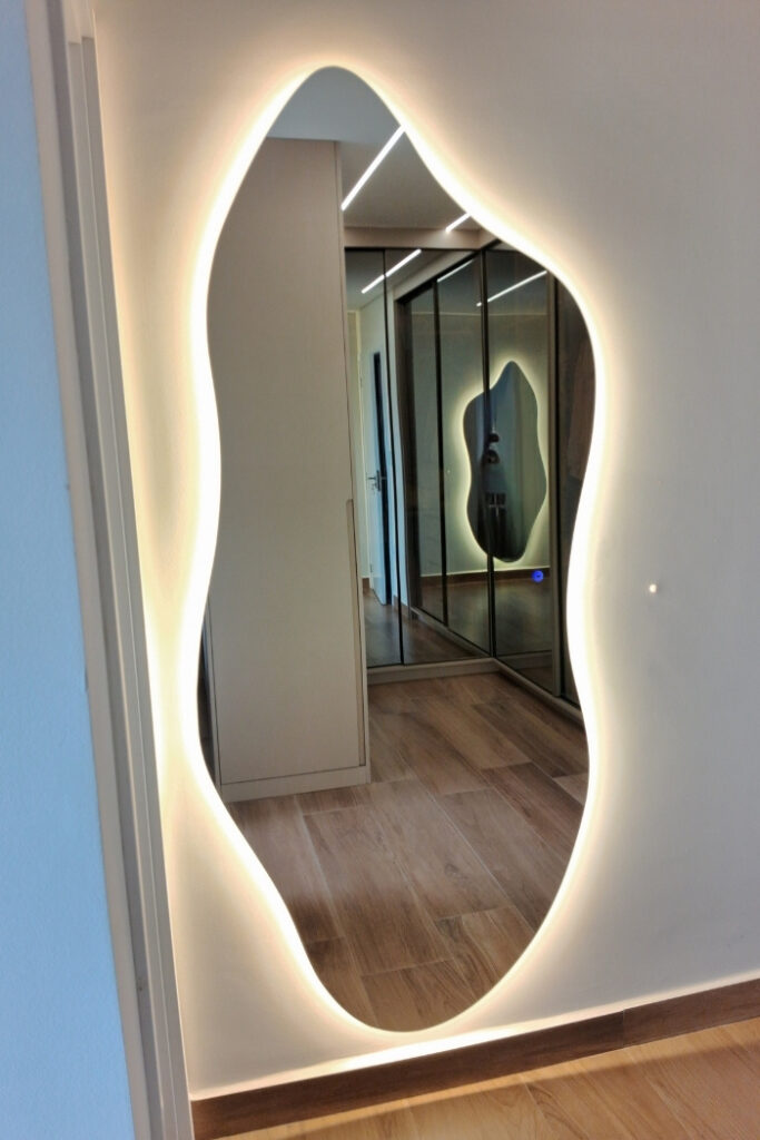 espelho organico led corpo inteiro iluminacao indireta sorocaba